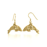 Dolphin Filigree Hook Earrings in 14k Gold GER1704 - Jewelry