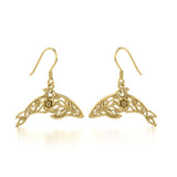 Dolphin Filigree Hook Earrings in 14k Gold GER1704 - Jewelry