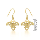 Manta ray Filigree Hook Earrings in 14k Gold GER1705 - Jewelry