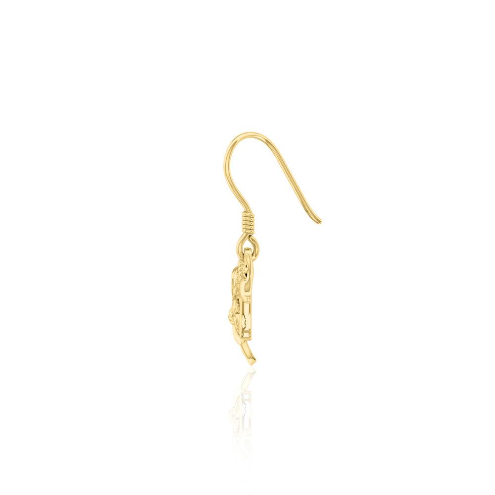 Whale Filigree Hook Earrings in 14k Gold GER1711 - Jewelry