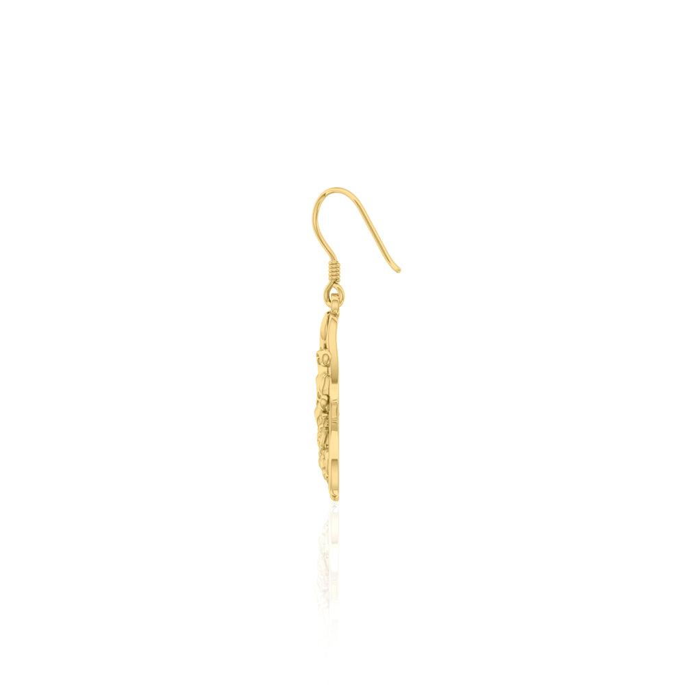 Whale Tail Filigree Hook Earrings in 14k Gold GER1712 - Jewelry