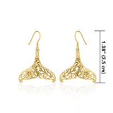 Whale Tail Filigree Hook Earrings in 14k Gold GER1712 - Jewelry