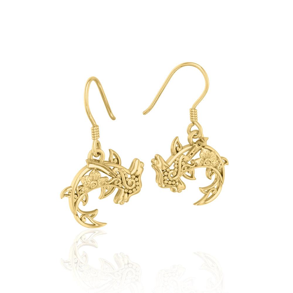 Hammerhead Shark Filigree Earrings in 14k Gold GER1713 - Jewelry