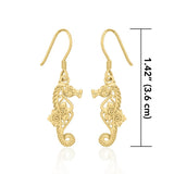 Seahorse Filigree Hook Earrings in 14k Gold GER1714 - Jewelry