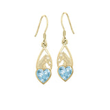 Horse Over Heart Gemstone Solid 14 K Gold Earrings GER1791 - Jewelry