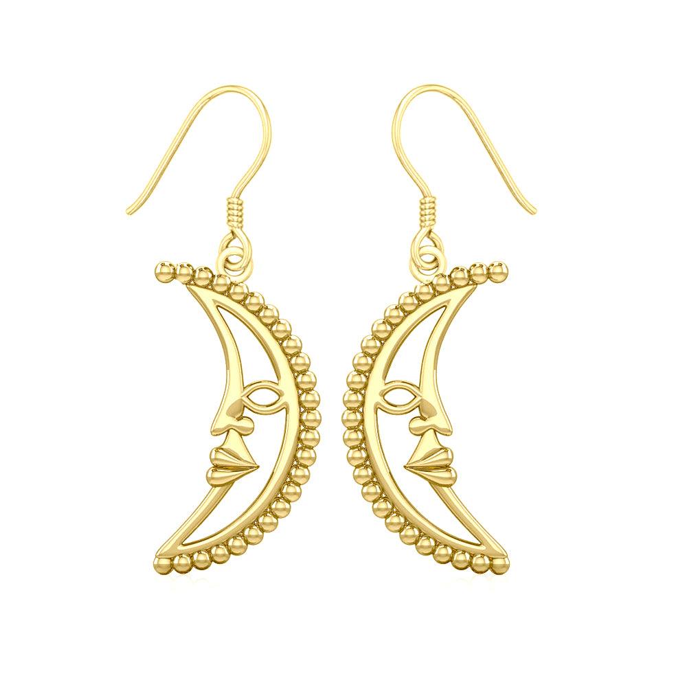 Crescent Moon Solid Gold Earrings GER1904 - Jewelry
