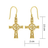 The Celtic Four Point Knot Cross Solid Gold Earrings GER1958 - Jewelry