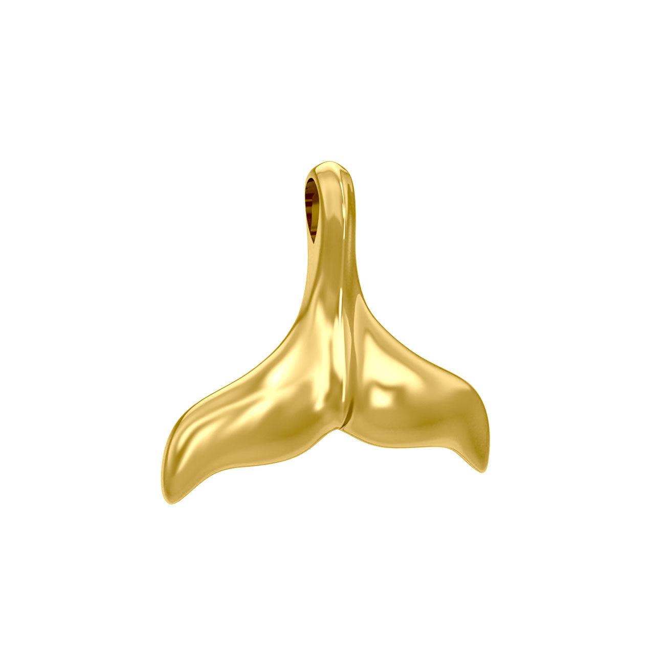 Whale Tail Solid Gold Pendant GMG481 - Jewelry