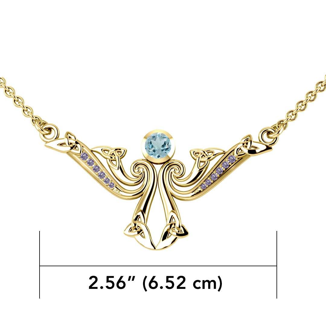 Modern Celtic Triskele Solid Gold Necklace GNC161 - Jewelry