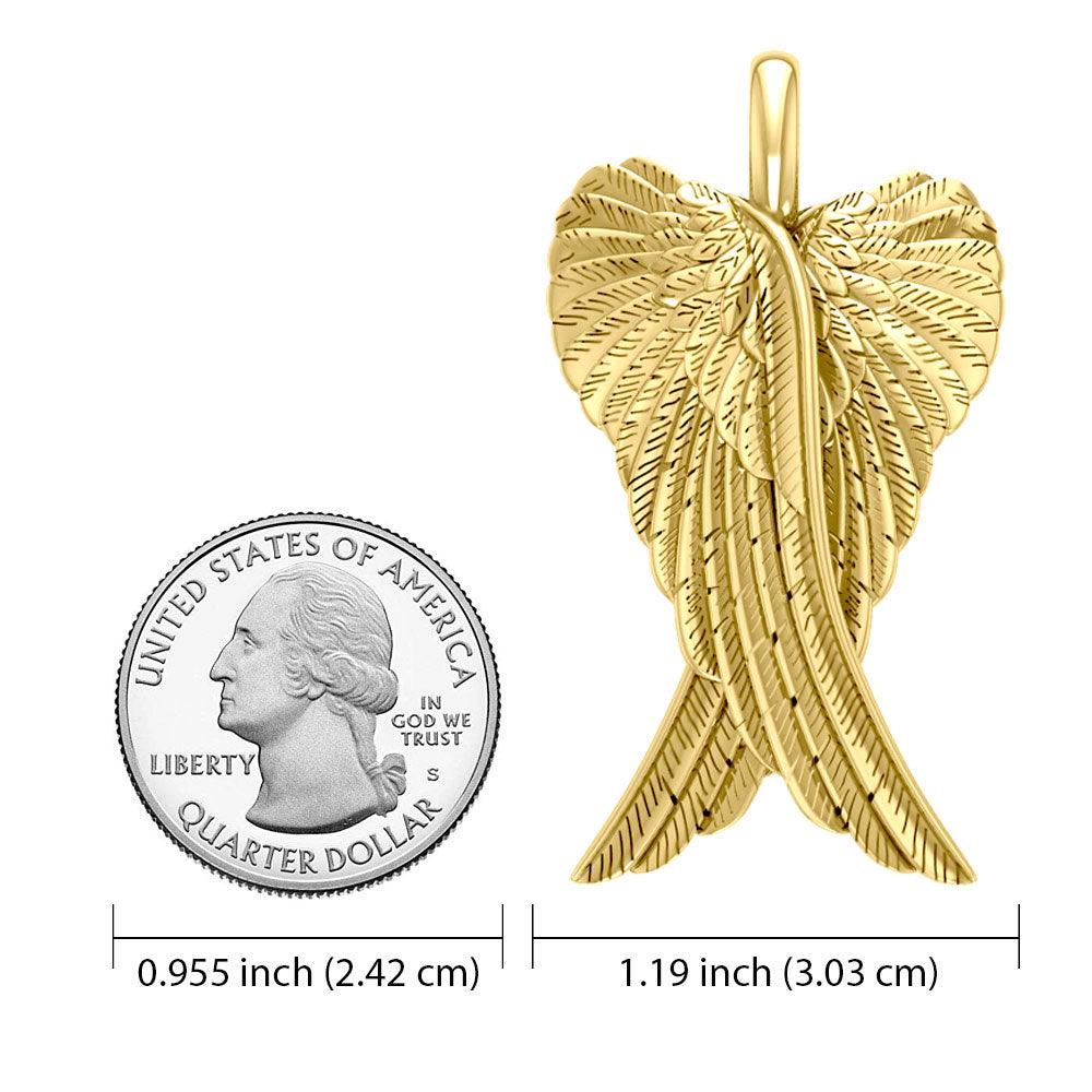 Angel Wings 14K Yellow Gold Pendant GPD2933 - Jewelry