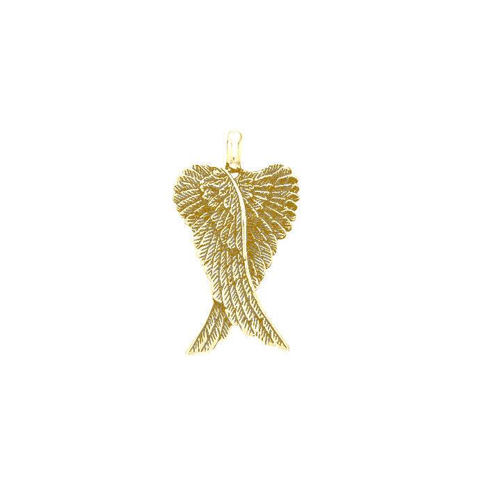 Angel Wings Solid Gold Pendant GPD2934 - Jewelry