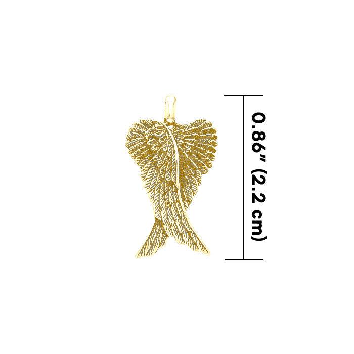 Angel Wings Solid Gold Pendant GPD2934 - Jewelry