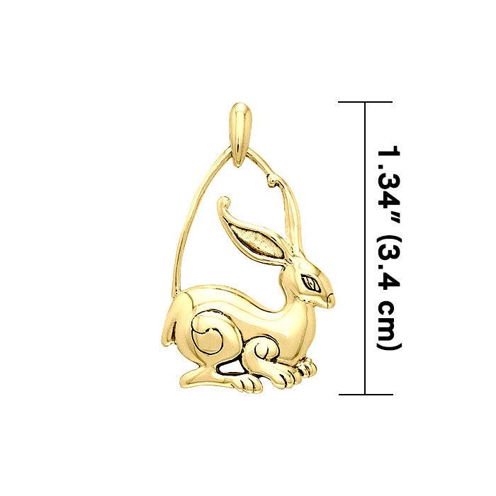 Rabbit Solid Gold Pendant GPD2996 - Jewelry