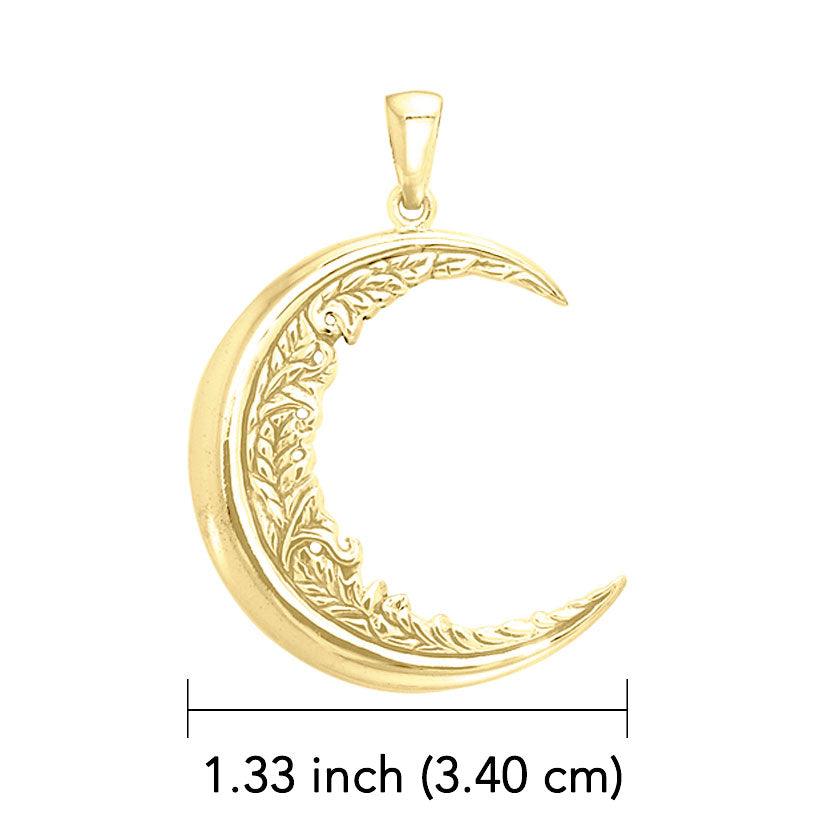Moon Vines 14K Yellow Gold Pendant GPD3347 - Jewelry