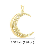 Moon Vines 14K Yellow Gold Pendant GPD3347 - Jewelry