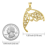 Butterfly Wing 14K Yellow Gold Pendant GPD3586 - Jewelry