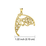 Butterfly Wing 14K Yellow Gold Pendant GPD3586 - Jewelry