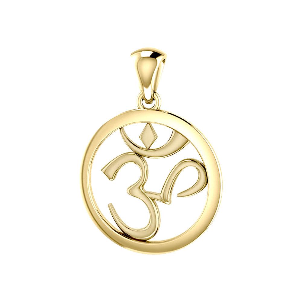 Om Symbol Solid Gold Pendant GPD3848 - Jewelry