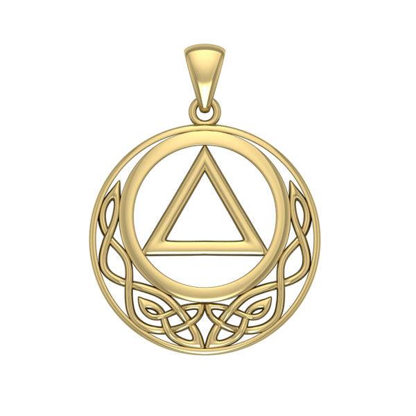Celtic AA Recovery Solid Gold Pendant GPD3936 - Jewelry