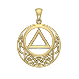 Celtic AA Recovery Solid Gold Pendant GPD3936