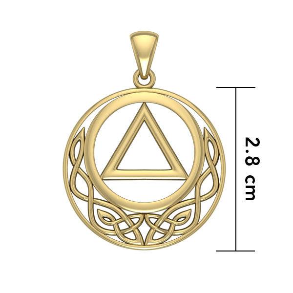 Celtic AA Recovery Solid Gold Pendant GPD3936 - Jewelry
