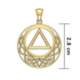 Celtic AA Recovery Solid Gold Pendant GPD3936 - Jewelry