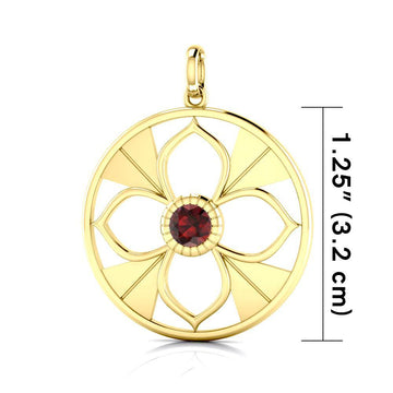 Symbols Of Femininity Solid Gold Pendant with Gemstone GPD3984 - Jewelry