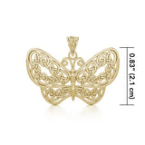 Celtic Butterfly Solid Gold Pendant GPD4119 - Jewelry