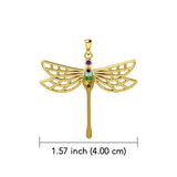 Lovely Spiritual Chakra Dragonfly 14K Yellow Gold Pendant GPD4214 - Jewelry