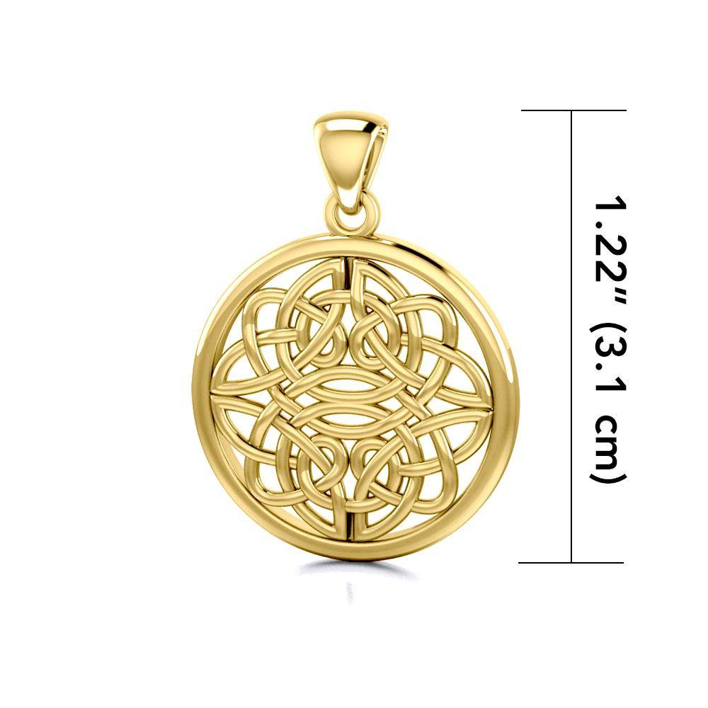 Celtic Knotwork Solid Gold Pendant GPD4462 - Jewelry