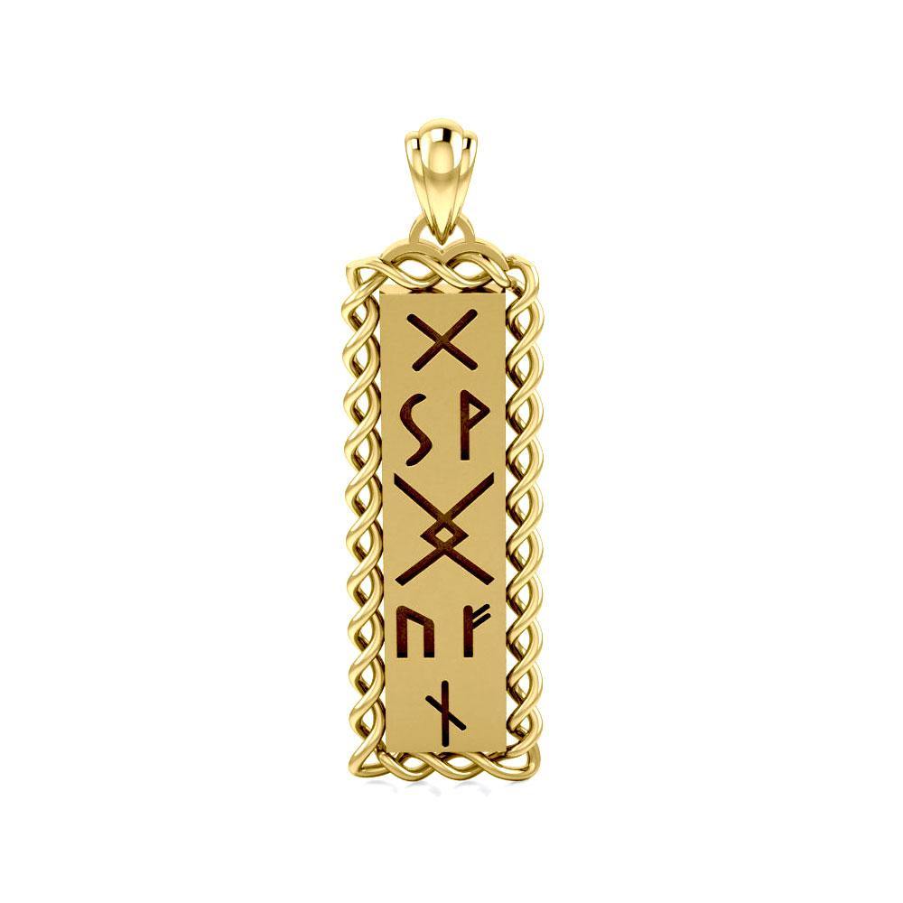 Runes of Woden Solid Gold Pendant GPD5027 - Jewelry