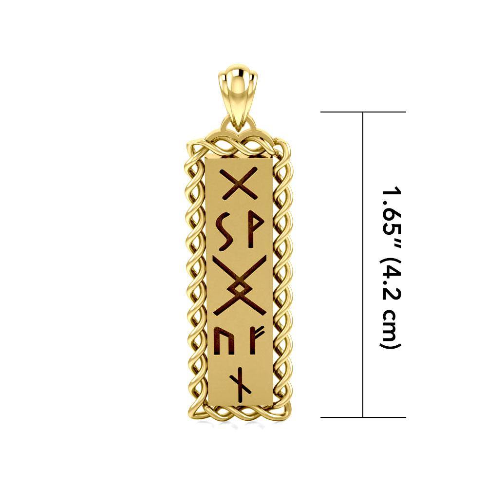 Runes of Woden Solid Gold Pendant GPD5027 - Jewelry