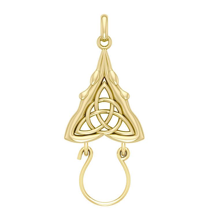 Goddess and Celtic Solid Gold Charm Holder Pendant GPD5086 - Jewelry
