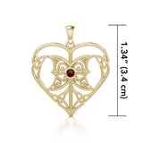 Celtic Triple Goddess Love Peace Solid Gold Pendant with Gemstone GPD5105 - Jewelry