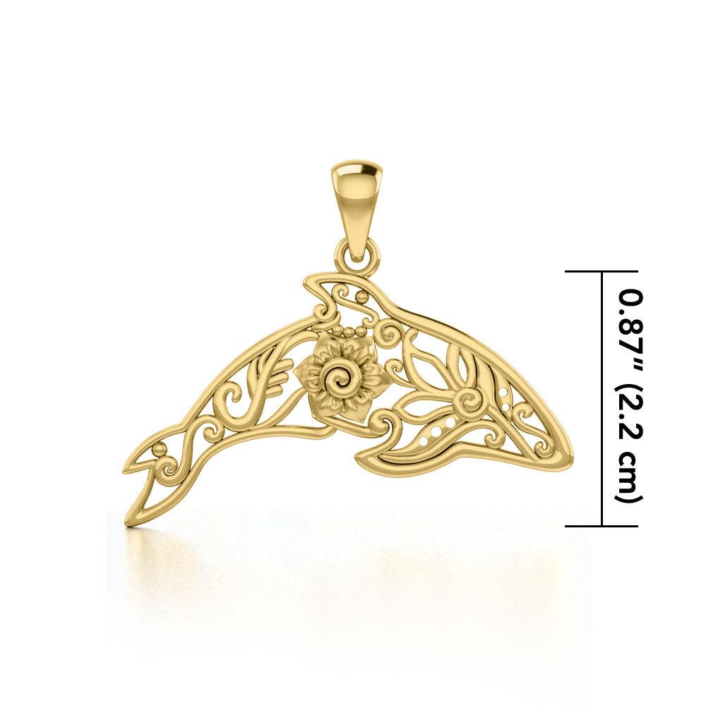 Dolphin Filigree Pendant in 14k Gold GPD5136 - Jewelry