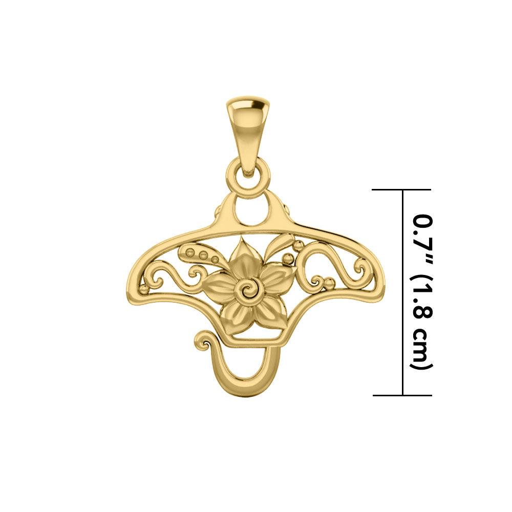 Manta ray Filigree Pendant in 14k Gold GPD5137 - Jewelry
