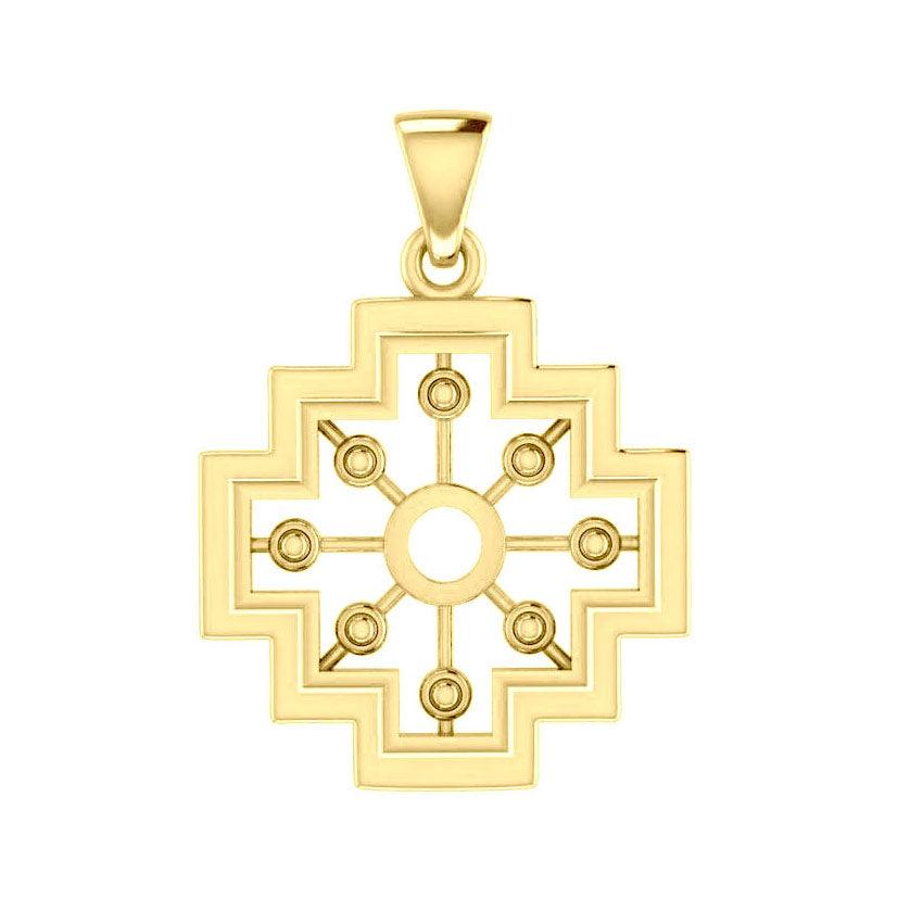 A symbol of the old cultures ~ Solid Gold Inka Cross Pendant GPD5148 - Jewelry