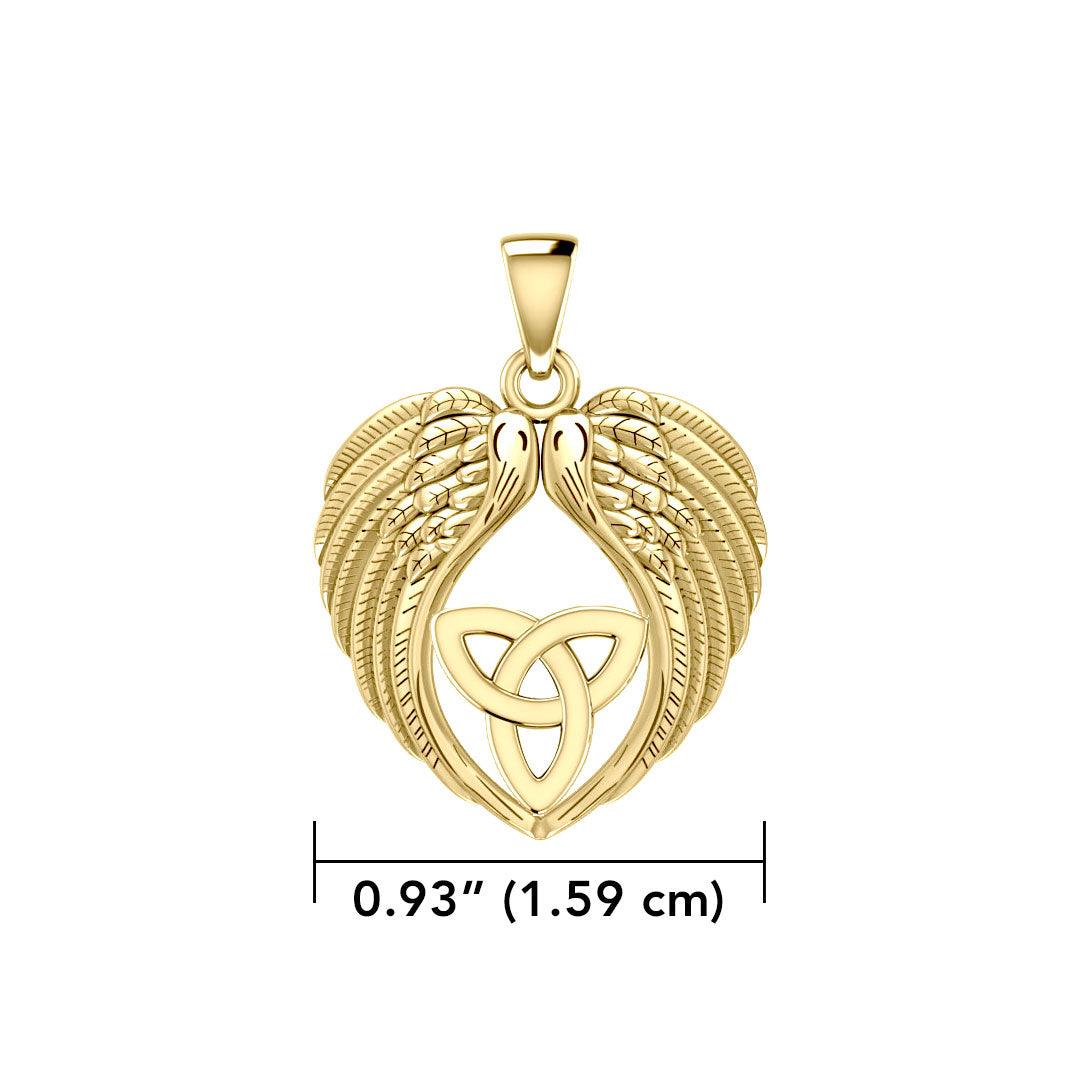 Feel the Tranquil in Angels Wings Solid Gold Pendant with Trinity Knot GPD5456 - Jewelry