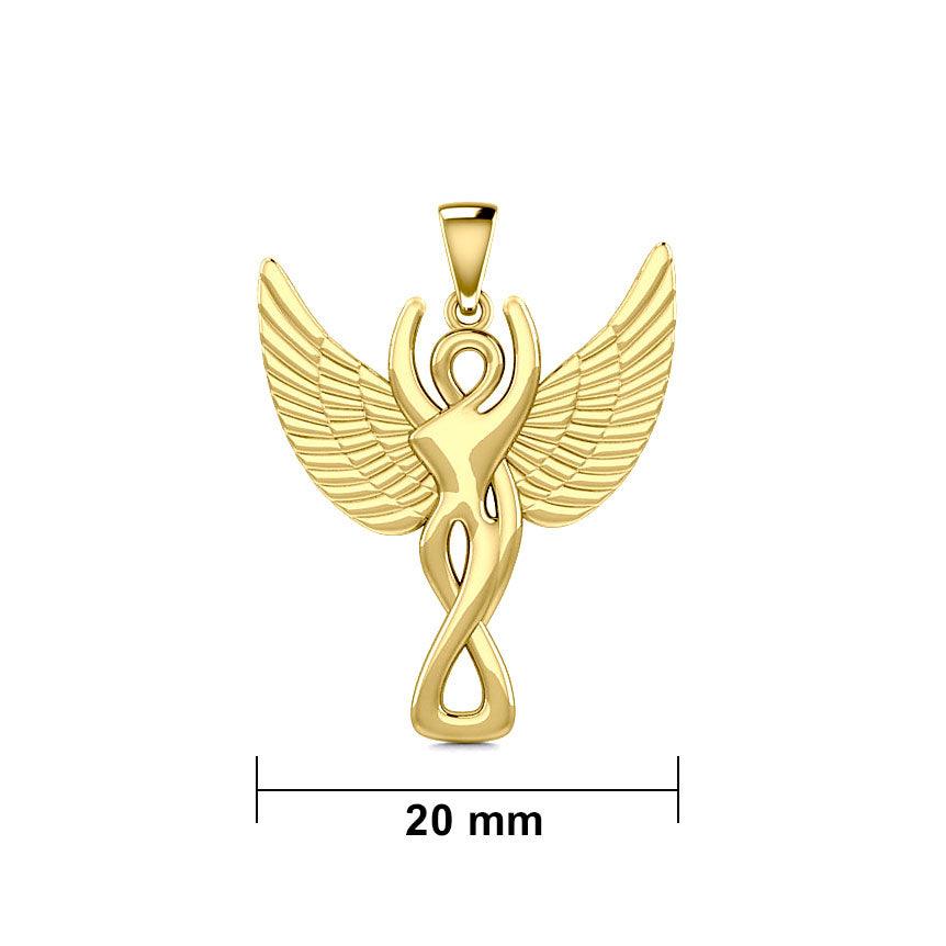 Solid Gold Winged Goddess Pendant GPD5470 - Jewelry