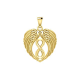 Feel the Tranquil in Angels Wings Solid Gold Pendant with Infinity GPD5479