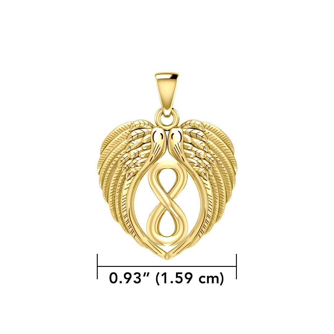 Feel the Tranquil in Angels Wings Solid Gold Pendant with Infinity GPD5479 - Jewelry