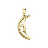 Crescent Moon Solid Gold Pendant GPD5611