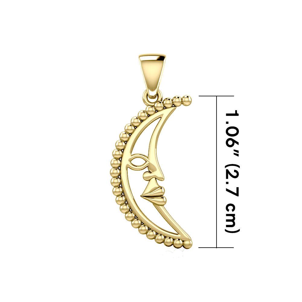 Crescent Moon Solid Gold Pendant GPD5611 - Jewelry
