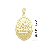 Viking Valknut Oval Solid Gold Pendant Jewelry GPD5615 - Jewelry