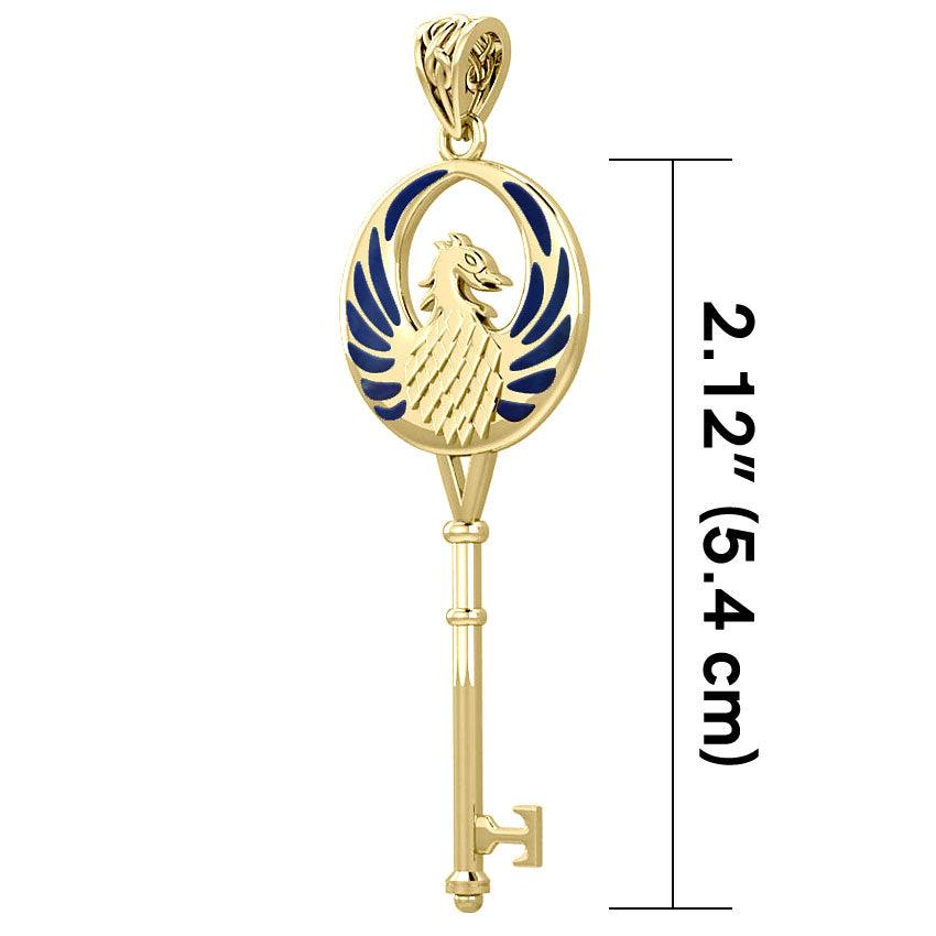 Phoenix Spiritual Enchantment Key Solid Gold Pendant GPD5685 - Jewelry