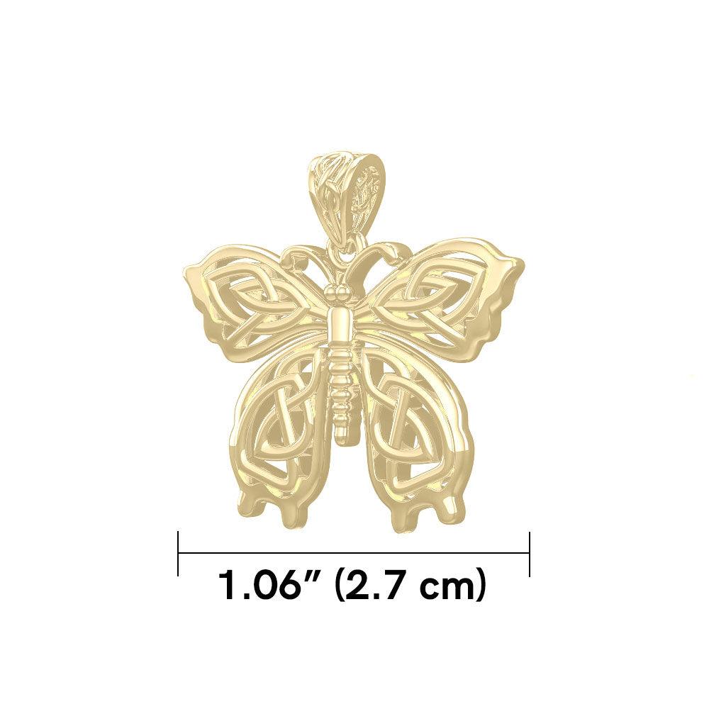 Celtic Butterfly Solid Gold Pendant GPD5688 - Jewelry