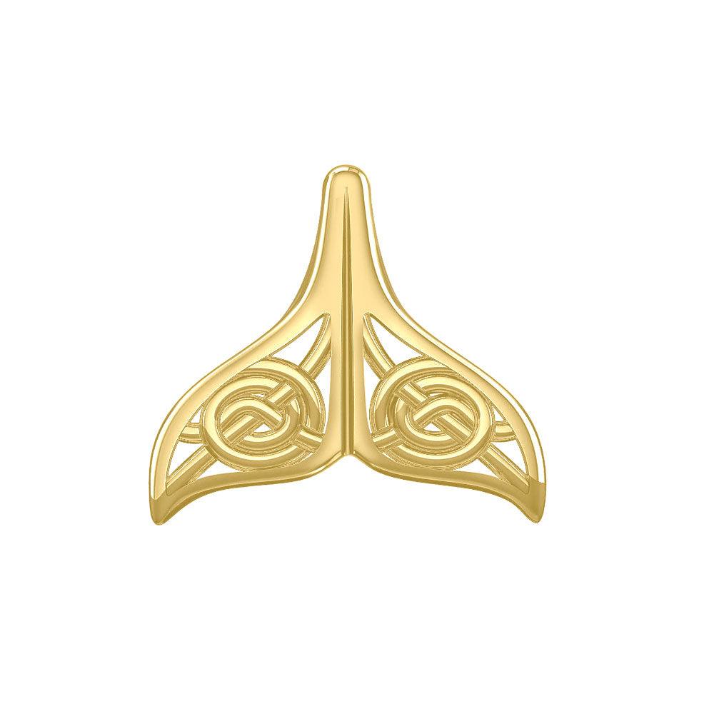 Celtic Spiral Whale Tail Solid Gold Pendant GPD5704 - Jewelry