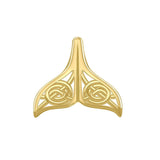 Celtic Spiral Whale Tail Solid Gold Pendant GPD5704 - Jewelry