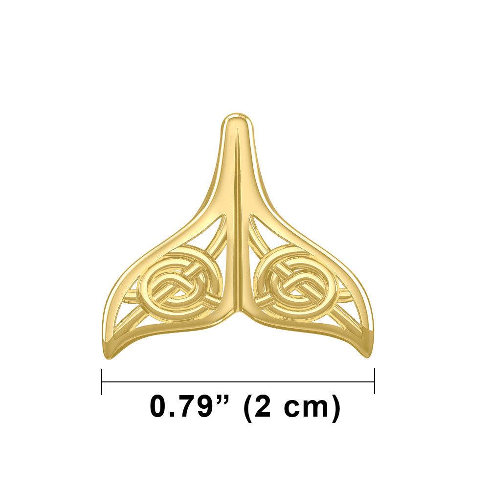 Celtic Spiral Whale Tail Solid Gold Pendant GPD5704 - Jewelry