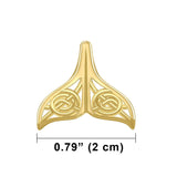 Celtic Spiral Whale Tail Solid Gold Pendant GPD5704 - Jewelry